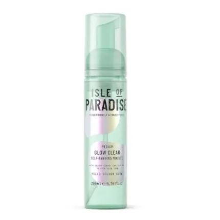 Isle of Paradise Glow Clear, Color Correcting Self-Tanning Mousse