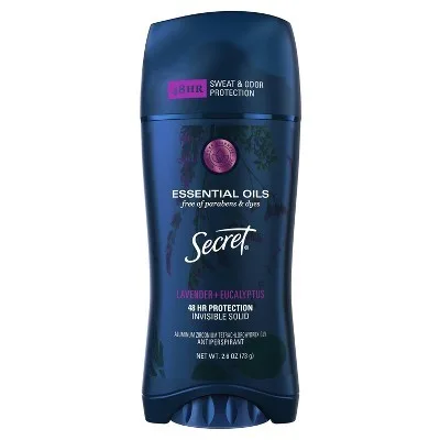 Secret Essential Oils Invisible Solid Antiperspirant & Deodorant Lavender and Eucalyptus